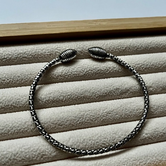 B004 | .925 Sterling Silver Woven Bangle Bracelet - Picture 2 of 6